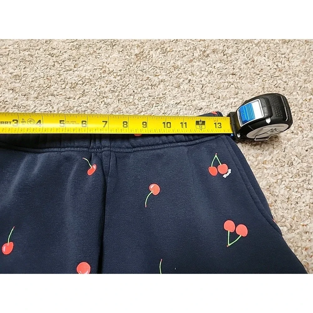 Starfit‎ Navy Blue Cherry Print Matching Set XS Cotton Blend Hoodie Joggers